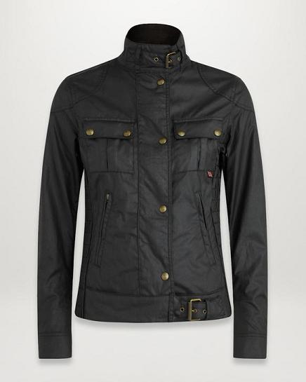 Veste Cirée Belstaff Femme Gangster Noir Coton Soldes KE5630817